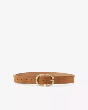 Коричневый женский набедренный ремень из замши Pieces, светло-коричневый