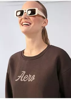 Коричневый женский свитшот с круглым вырезом Aeropostale