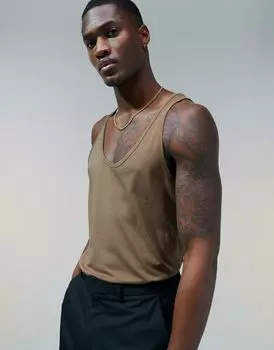Коричневый жилет ASOS DESIGN
