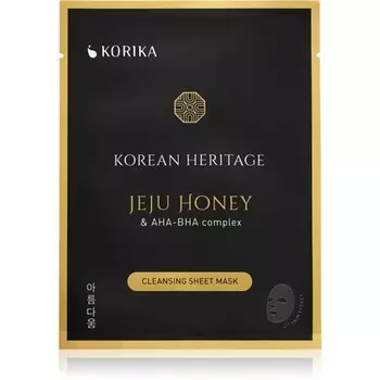 KORIKA Jeju Honey & AHA-BHA Complex Cleansing Sheet Mask - Очищающая тканевая маска с медом Чеджу и комплексом AHA-BHA