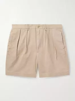 Кормак прямые шорты из хлопчатобумажной саржи со складками POLO RALPH LAUREN, бежевый