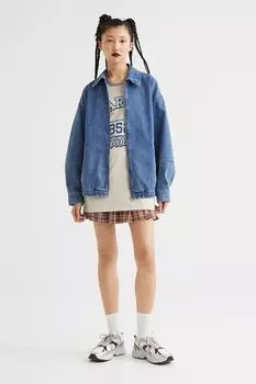 Коробчатый жакет H&amp;M, синий деним