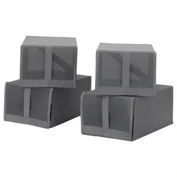Коробка для обуви, темно-серая, 22х34х16 см, SKUBB IKEA