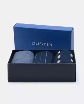 Коробка из 3 мужских нарядных носков Dustin, тёмно-синий