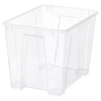 Коробка, прозрачная, 22 л SAMLA IKEA