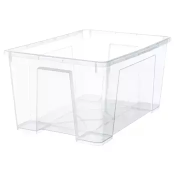 Коробка, прозрачная, 45 л SAMLA IKEA