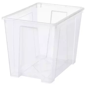 Коробка, прозрачная, 56x39x42 см/65 л, SAMLA IKEA