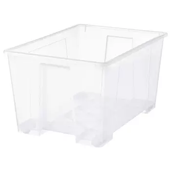 Коробка, прозрачная, 78x56x43 см/130 л, SAMLA IKEA