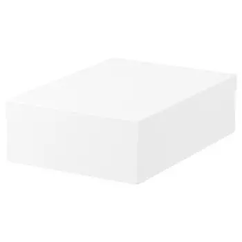 Коробка с крышкой, белая, 25х35х10 см, TJENA IKEA