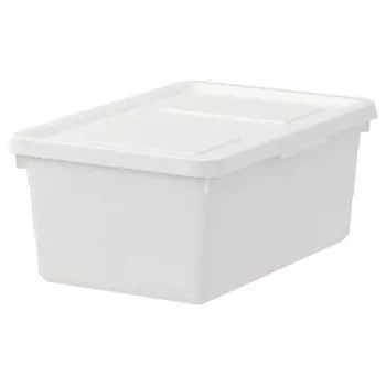 Коробка с крышкой, белая, 38х25х15 см, SOCKERBIT IKEA