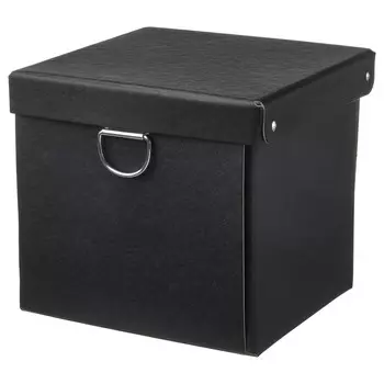 Коробка с крышкой, черная, 16,5х16,5х15 см, NIMM IKEA