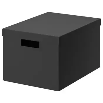 Коробка с крышкой, черная, 25х35х20 см, TJENA IKEA
