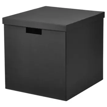 Коробка с крышкой, черная, 32х35х32 см, TJENA IKEA