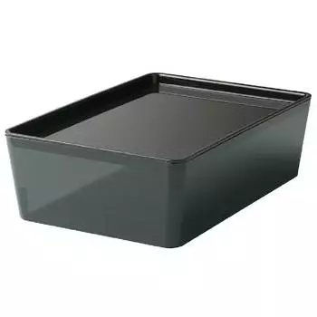 Коробка с крышкой Ikea Kuggis 18Х26Х8 см, черный