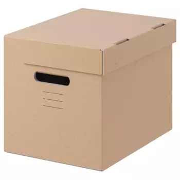 Коробка с крышкой, коричневая, 25х34х26 см, PAPPIS IKEA