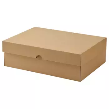 Коробка с крышкой, коричневая, 32х23х10 см, VATTENTRAG IKEA