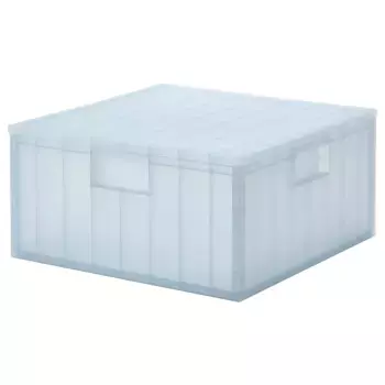 Коробка с крышкой, прозрачная серо-синяя, 33x33x16,5 см, PANSARTAX IKEA