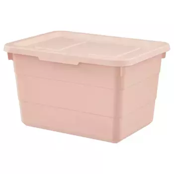 Коробка с крышкой, розовая, 19х26х15 см, SOCKERBIT IKEA