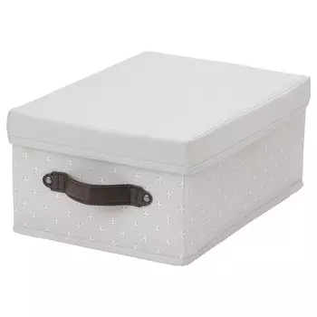 Коробка с крышкой, серая/с рисунком, 25х35х15 см, BLDDRARE IKEA