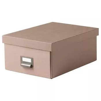 Коробка с крышкой, темно-бежевый, 25х36х15 см, TJOG IKEA