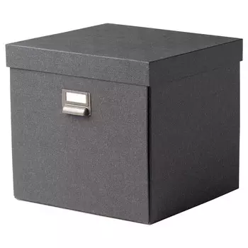 Коробка с крышкой, темно-серая, 32х31х30 см, TJOG IKEA