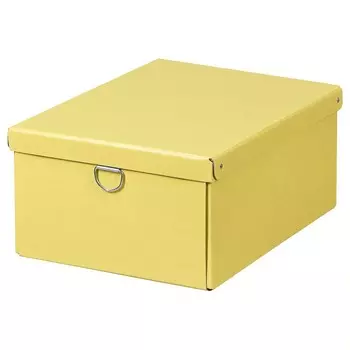 Коробка с крышкой, желтая, 25х35х15 см, NIMM IKEA