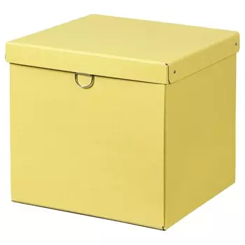 Коробка с крышкой, желтая, 32х30х30 см, NIMM IKEA