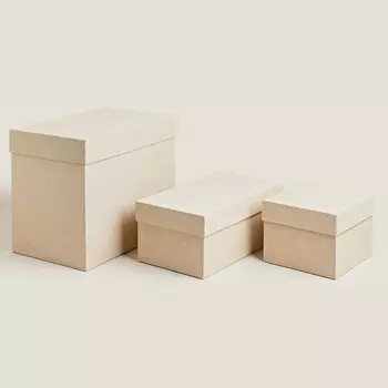 Коробка Zara Home With Linen-effect Lining, кремовый