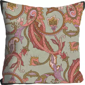 Королевская декоративная подушка "Цветы", чехол на подушку без наполнения, 1 шт Queence 40х40 см, цвет bunt + bedruckt