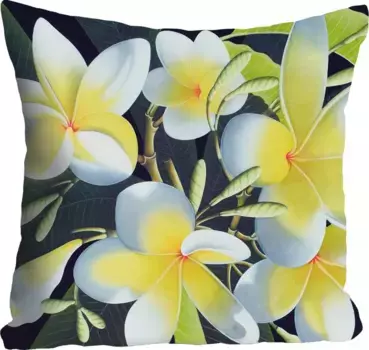 Королевская декоративная подушка "Цветы", чехол на подушку без наполнения, 1 шт Queence 40х40 см, цвет bunt + bedruckt