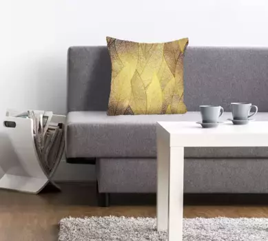Королевская декоративная подушка "Филия", с золотистыми осенними листьями, чехол без наполнителя, 1 шт Queence 40х40 см, цвет goldfarben + bedruckt