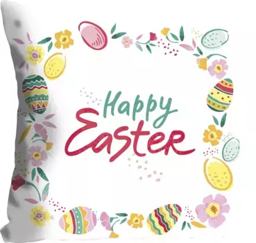 Королевская декоративная подушка "Мария", с пасхальной надписью, чехол без наполнения, 1 шт Queence 40х40 см, цвет bunt + bedruckt