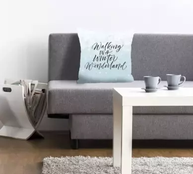 Королевская декоративная подушка "ЗИМНЯЯ СТРАНА ЧУДЕС", чехол на подушку без наполнения, 1 шт Queence 40х40 см, синий