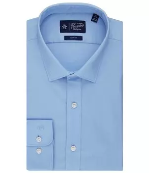 Королевская оксфордская классическая рубашка приталенного кроя с эластичным воротником Original Penguin, синий