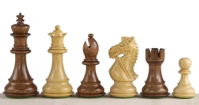 Королевская свадебная акация/самшит 3,75-дюймовые шахматные фигуры Sunrise Chess & Games