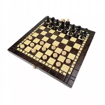 Королевские шахматы + шашки 35х35 см Caissa