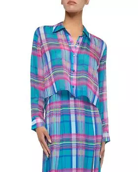 Короткая блузка "Cosette" с асимметричным подолом L'AGENCE, мультиколор