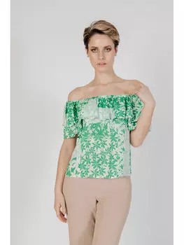 Короткая блузка Desigual, зеленый