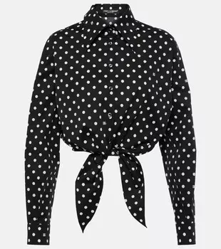 Короткая блузка из хлопковой смеси Dolce&Gabbana, Pois Picc 0,8 F.Nero