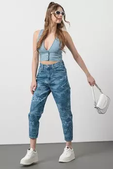 Короткая блузка из натурального хлопка Tommy Jeans, синий