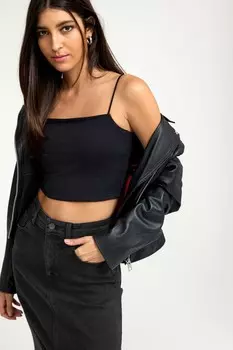 Короткая блузка на бретелях Next, черный