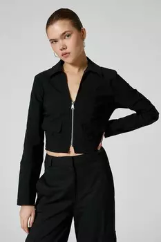 Короткая блузка на молнии Koton, черный