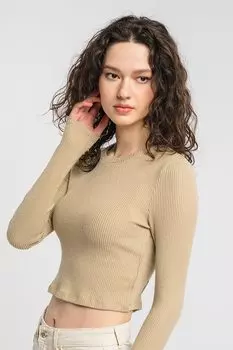Короткая блузка Normani в рубчик Only, коричневый