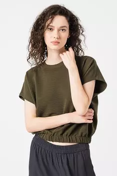 Короткая блузка с короткими рукавами Esprit, зеленый