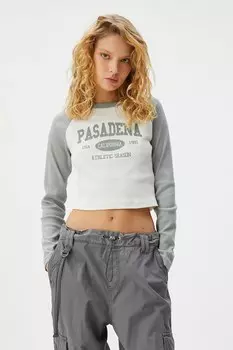 Короткая блузка с надписью Koton, белый