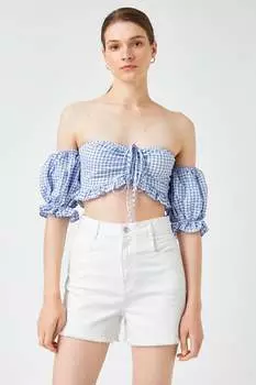 Короткая блузка с открытыми плечами Koton, белый