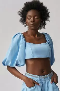 Короткая блузка с расклешенными рукавами Inna B, синий