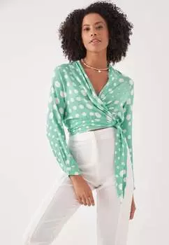 Короткая блузка с узором Herita, зеленый