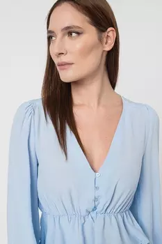 Короткая блузка с заостренным воротником Pepe Jeans London, синий