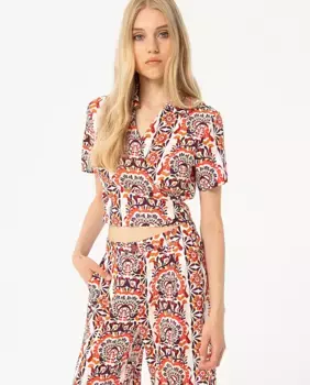 Короткая блузка с запахом Surkana, оранжевый